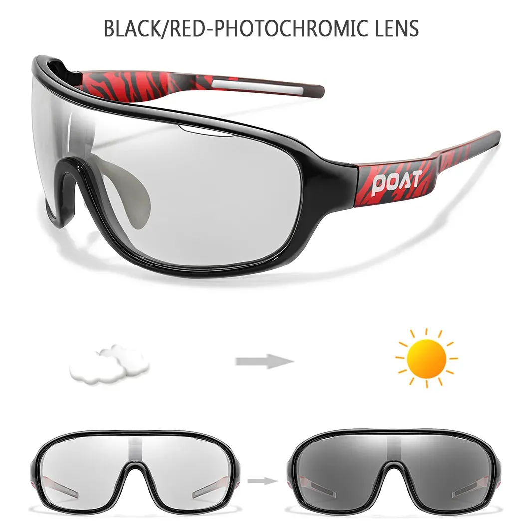 POAT BRAND Cycling  Eyewear Outdoor Road Sports Cycling Fishing Sunglasses Men Women Polarized Photochromic windproof Glasses