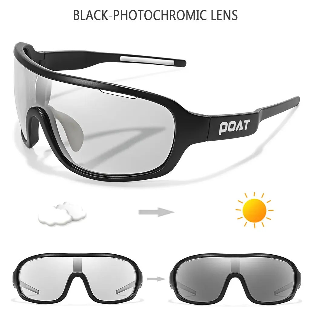 POAT BRAND Cycling  Eyewear Outdoor Road Sports Cycling Fishing Sunglasses Men Women Polarized Photochromic windproof Glasses