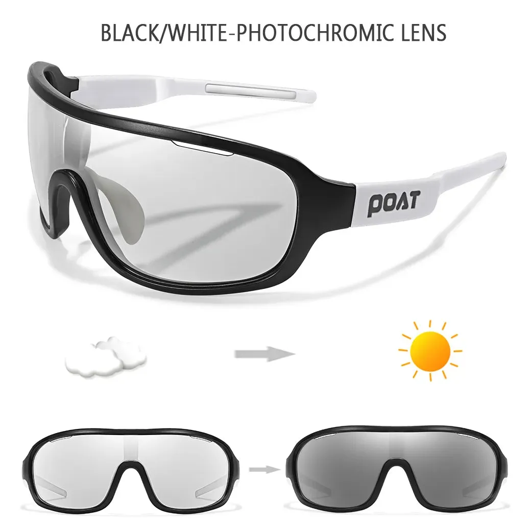 POAT BRAND Cycling  Eyewear Outdoor Road Sports Cycling Fishing Sunglasses Men Women Polarized Photochromic windproof Glasses