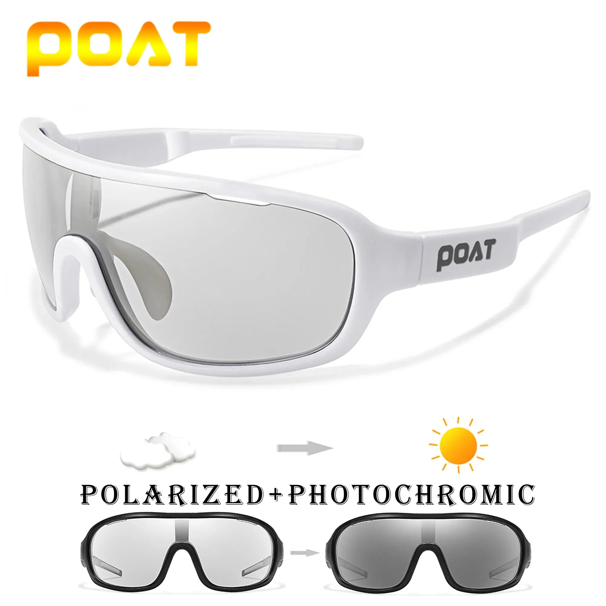 POAT BRAND Cycling  Eyewear Outdoor Road Sports Cycling Fishing Sunglasses Men Women Polarized Photochromic windproof Glasses