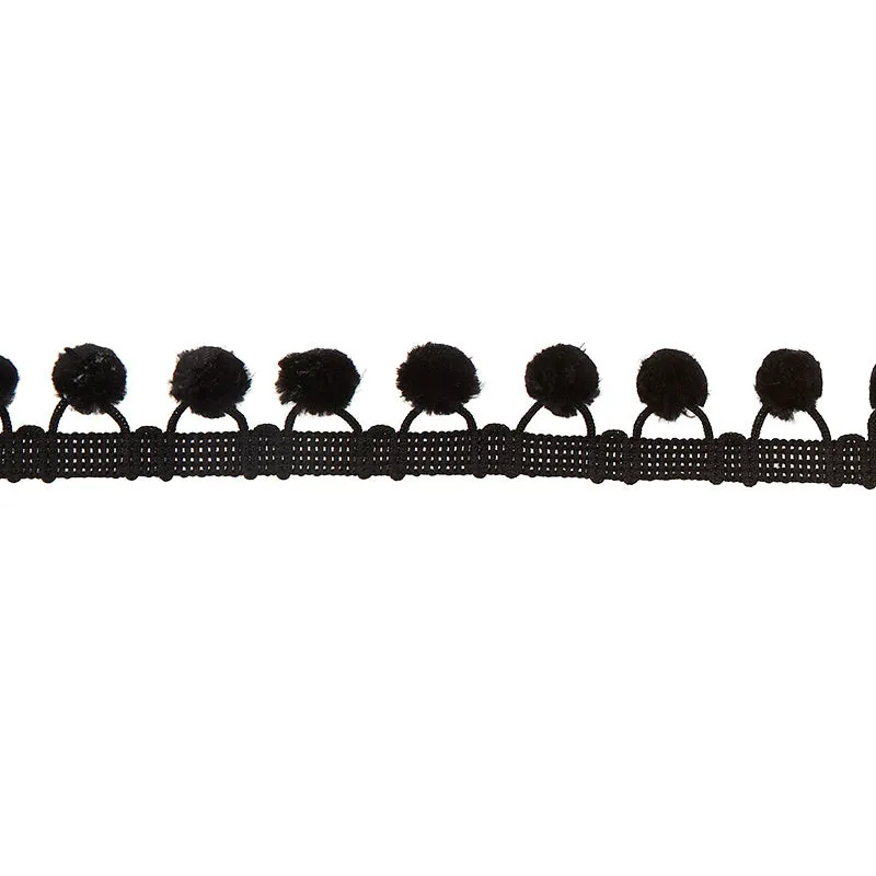 PomPom Fringe - Black 1-1/8"