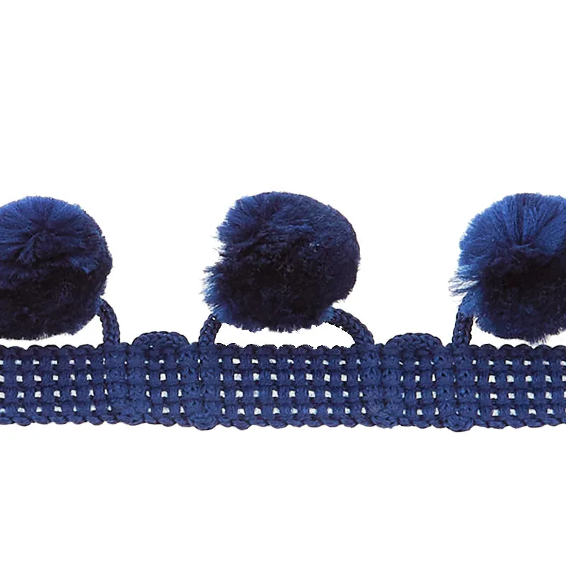 PomPom Fringe - Navy 1-1/8"