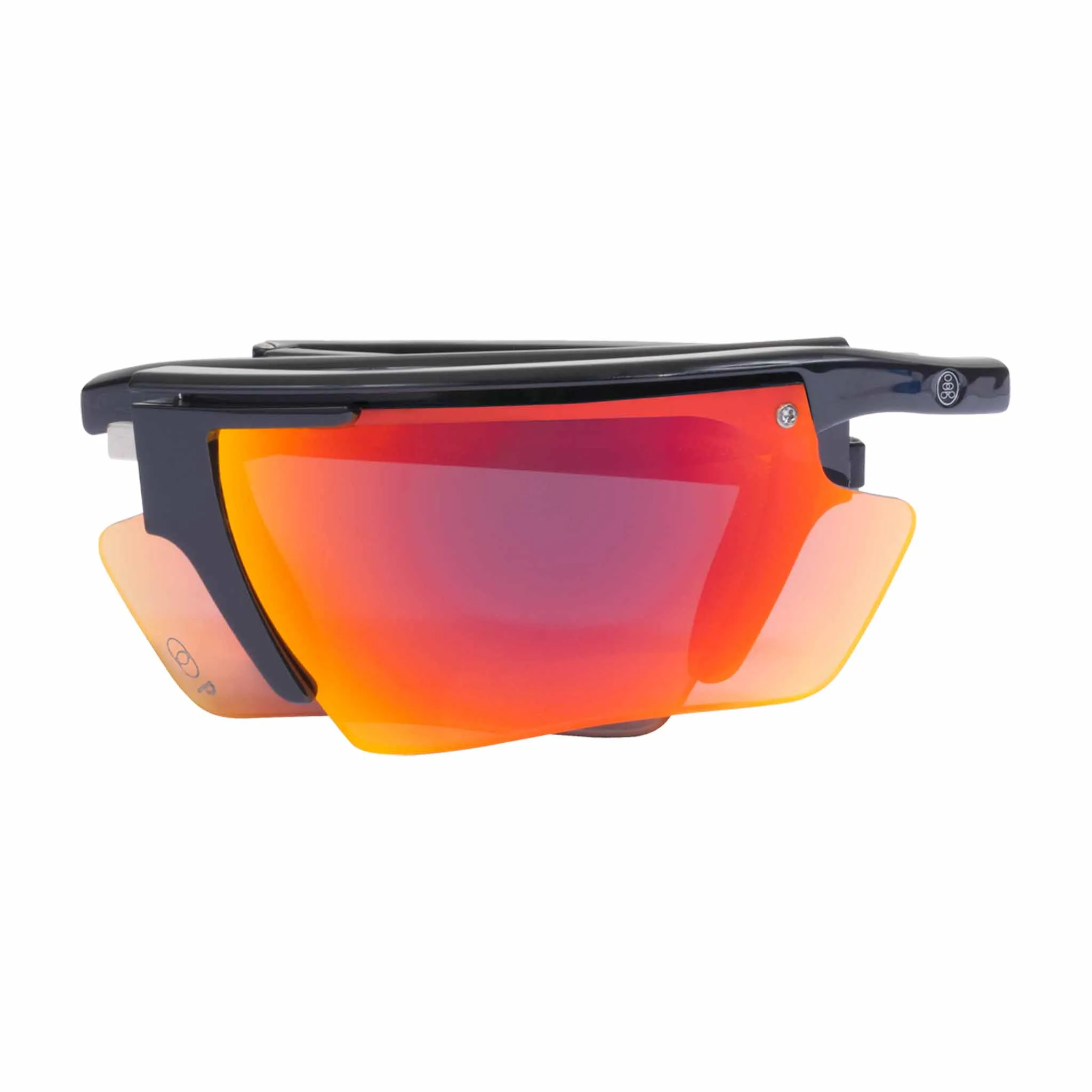 POPEDGE | Polarized, Gloss Black, Red Mirror, Small