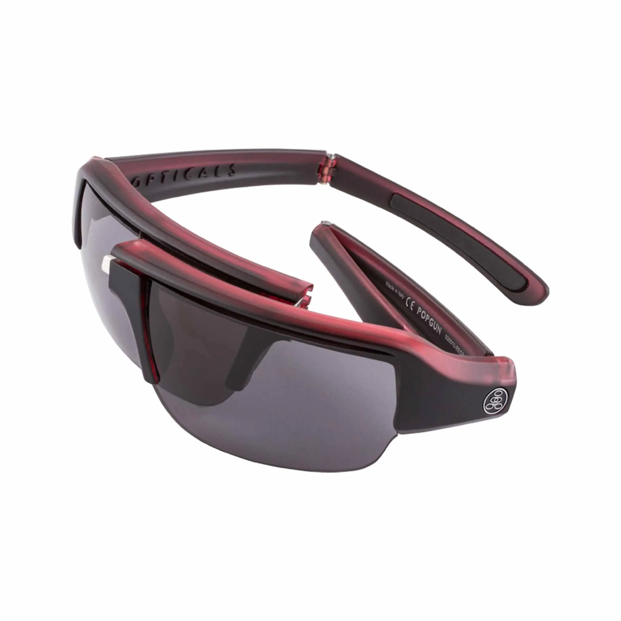 POPGUN | Polarized, Matte Red/Black Crystal, Gray Lens