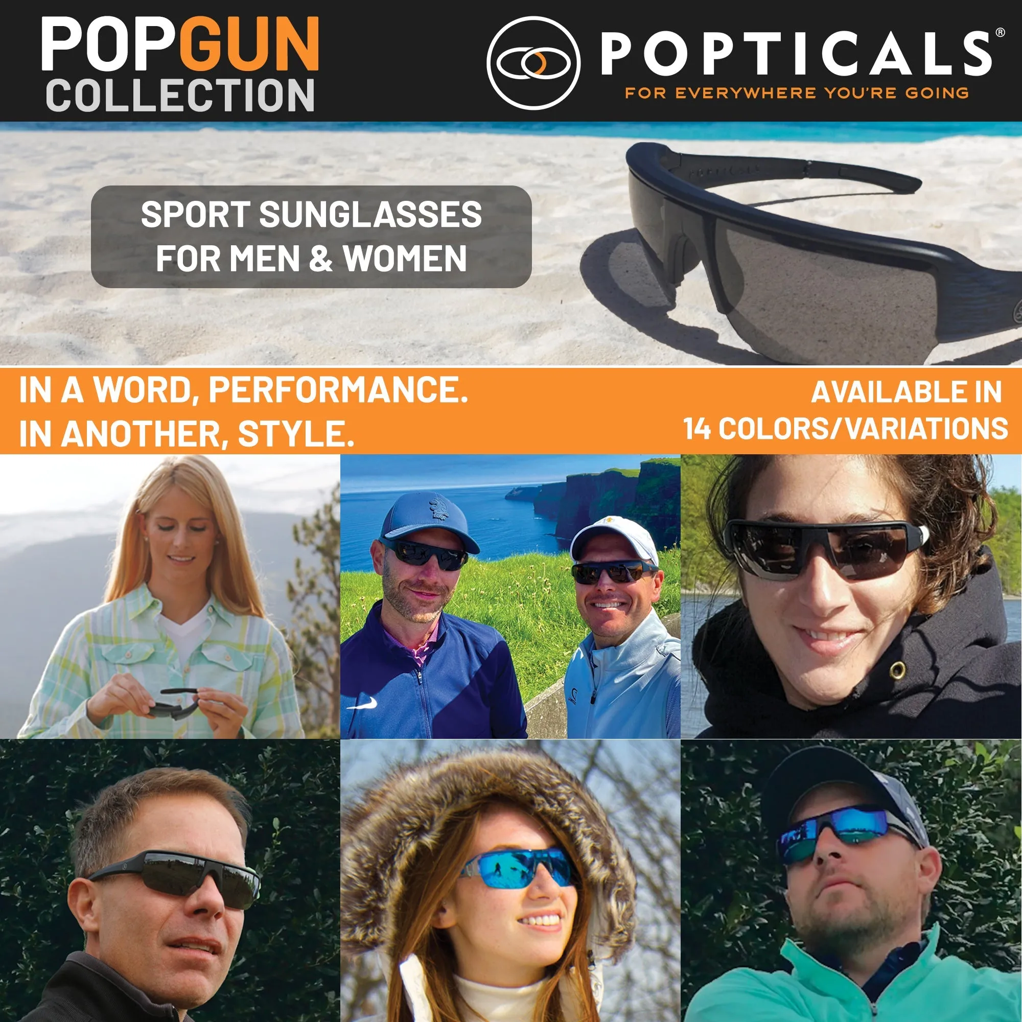 POPGUN | Polarized, Matte Red/Black Crystal, Gray Lens