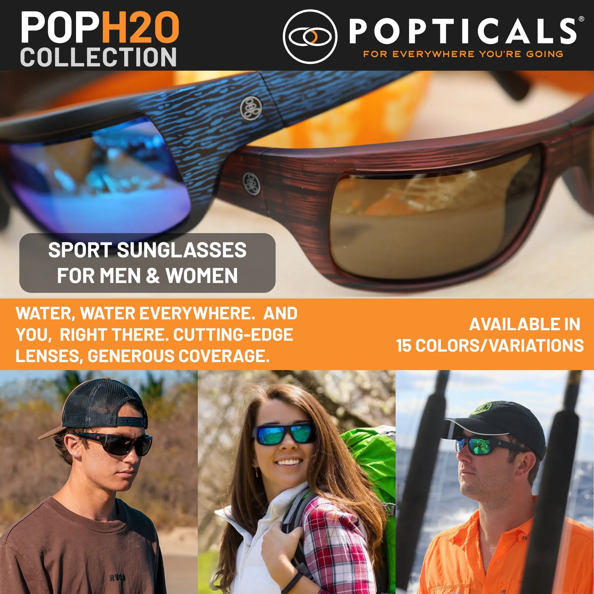 POPH2O | Polarized, Gloss Tortoise, Gray Lens