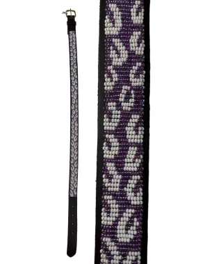 Purple Leopard Maasai Beaded Belt