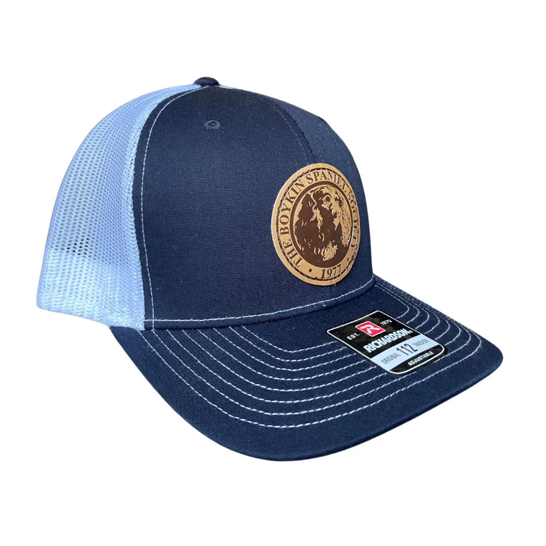 Richardson 112 Classic Trucker Cap - Boykin Spaniel Society Official Seal - Navy/White