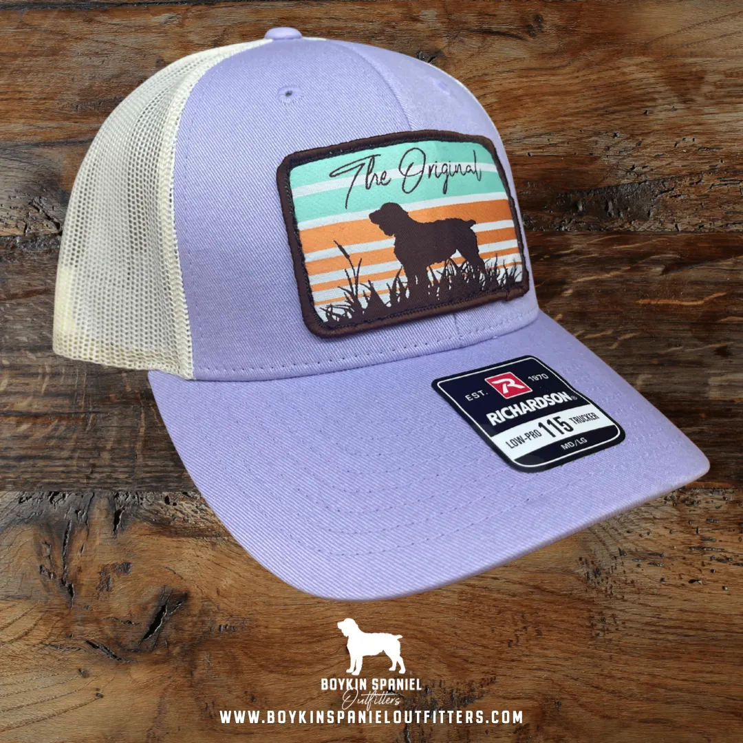 Richardson 115 Low Pro Trucker Hat - Original Boykin Patch- Lilac/Birch