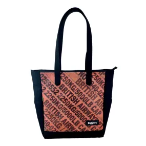 Serially Circular Marlini Vegan Tote in Ex-British Cargo Belts & Ex-Army Black Canvas