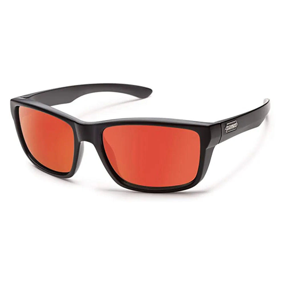 Suncloud Unisex Matte Black Frame Red Mirror Lens Polarized Mayor Sunglasses - S-MAPPRMMB