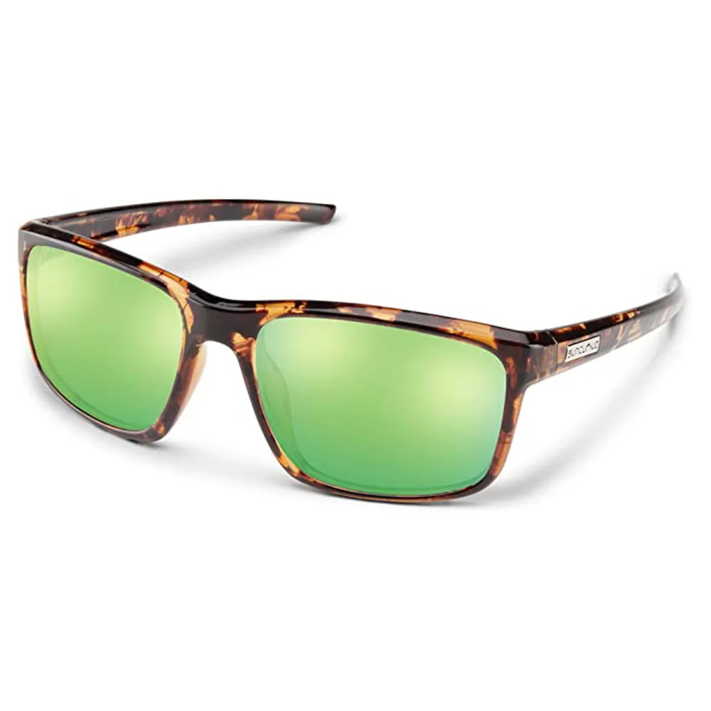 Suncloud Women's Tortoise Frame Green Mirror Lens Polarized Contemporary Sunglasses - 20233708659K7