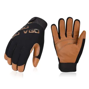 VGO -4℉ or above 3M Thinsulate C100 Winter Warm Waterproof Light Duty Mechanic Glove,High Dexterity,Anti-abrasion,Rigger Glove(Brown,GA9603FW)