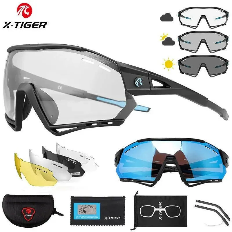 X-TIGER Photochromic Sports Sunglasses Bike Cycling Glasses Polarized UV400 Riding Driving Baseball Running Fishing Eyewear