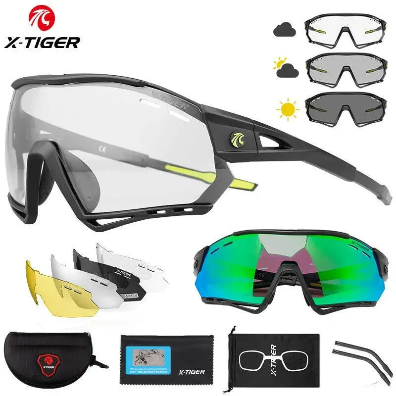 X-TIGER Photochromic Sports Sunglasses Bike Cycling Glasses Polarized UV400 Riding Driving Baseball Running Fishing Eyewear