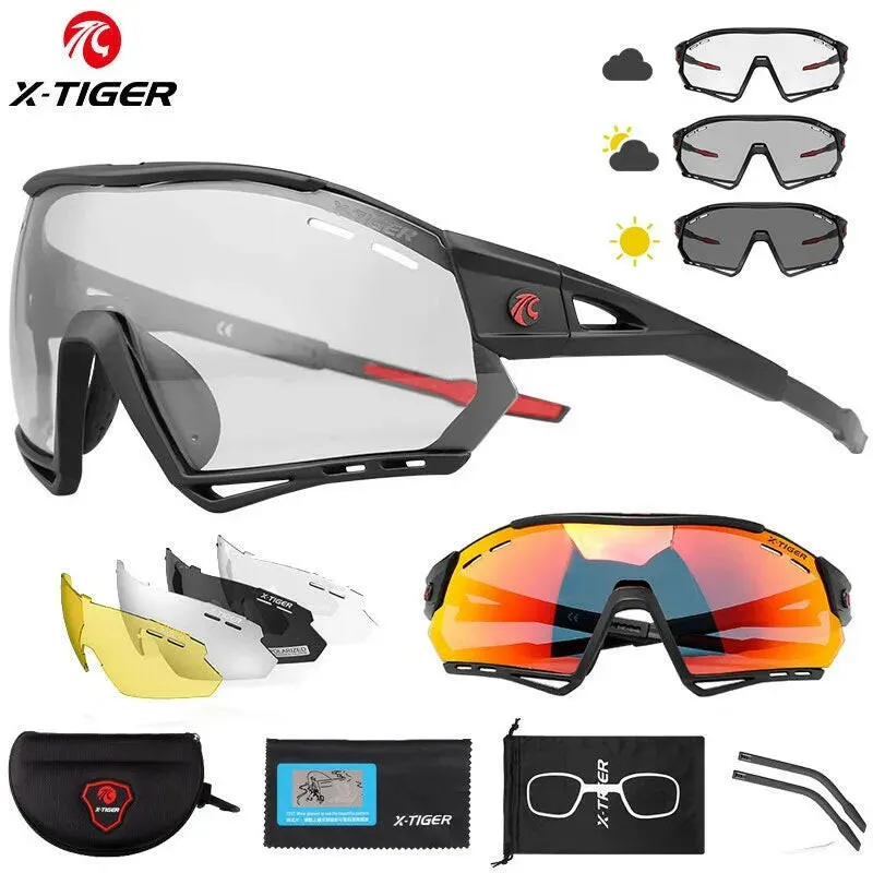 X-TIGER Photochromic Sports Sunglasses Bike Cycling Glasses Polarized UV400 Riding Driving Baseball Running Fishing Eyewear