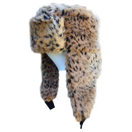 Youth/Adult Leopard Faux Fur Trapper Hat